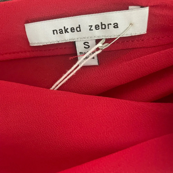 NAKED ZEBRA RED SHORT ROMPER SIZE XSMALL - Picture 3 of 4